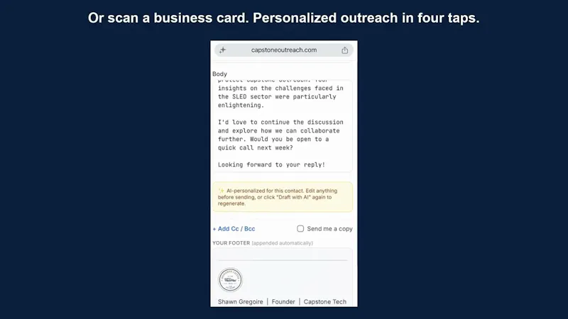 Capstone Outreach screenshot 1 (video preview)