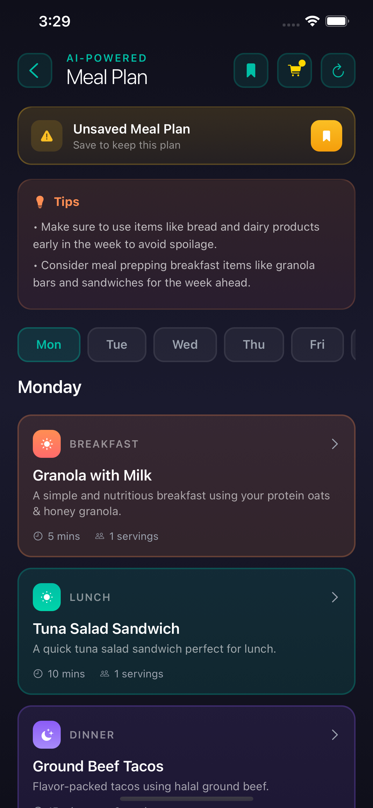 Eatelligence - Main product screenshot demonstrating key features and user interface
