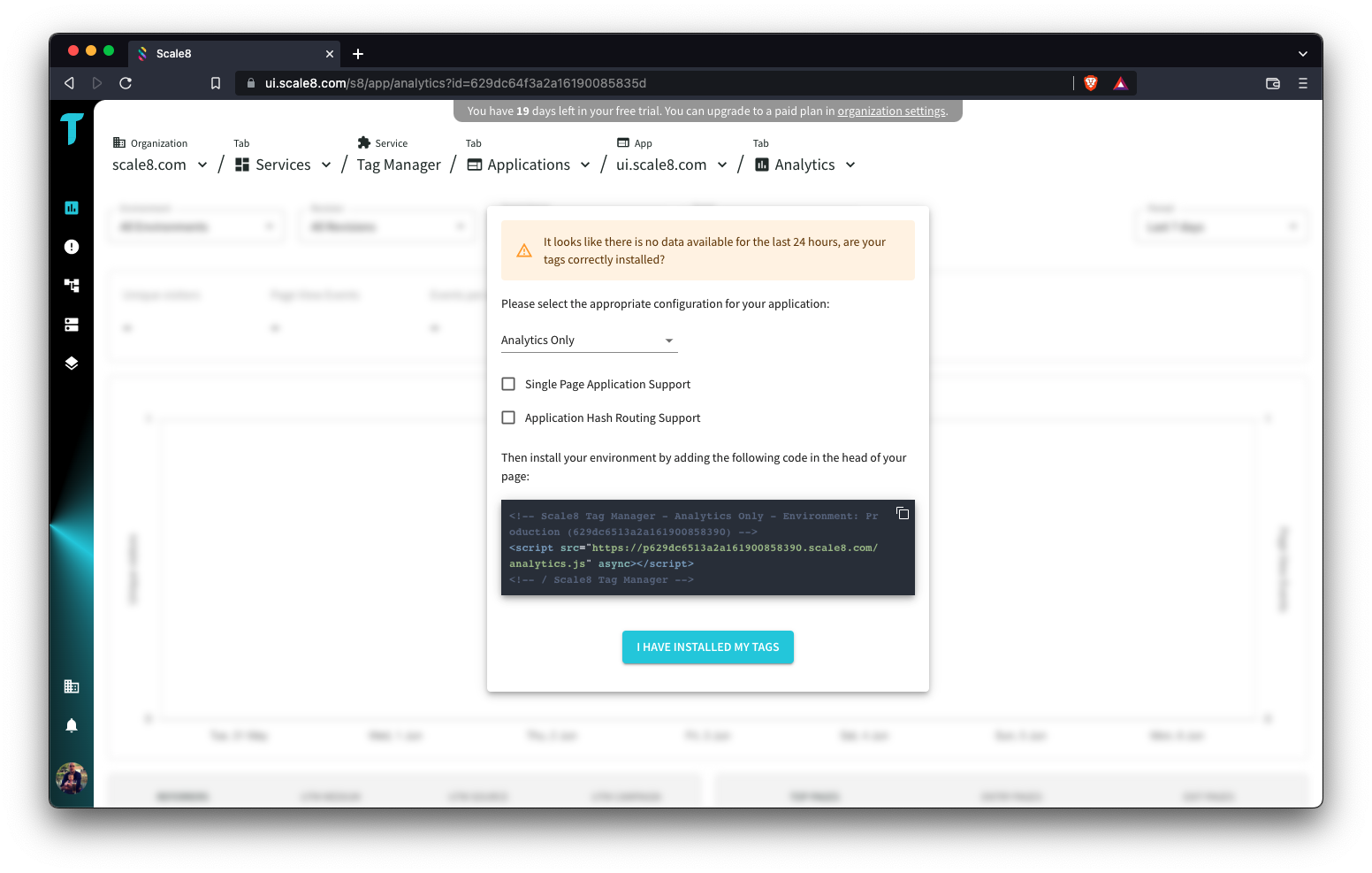 SCALE8 - Manager de etiquetas y análisis web - Código abierto |Gestión de etiquetas |Análisis |Rastreo de errores JS media 8
