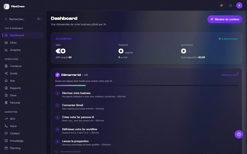 Agents IA autonomes pour PME — PilotCrew screenshot 7