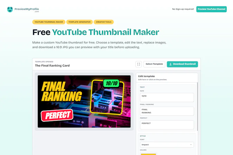 Free YouTube Thumbnail Maker screenshot 5