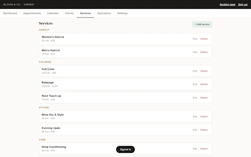 Booking Page screenshot 5