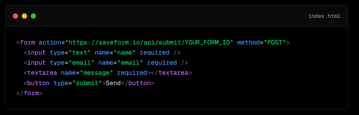 SaveForm.io screenshot 1