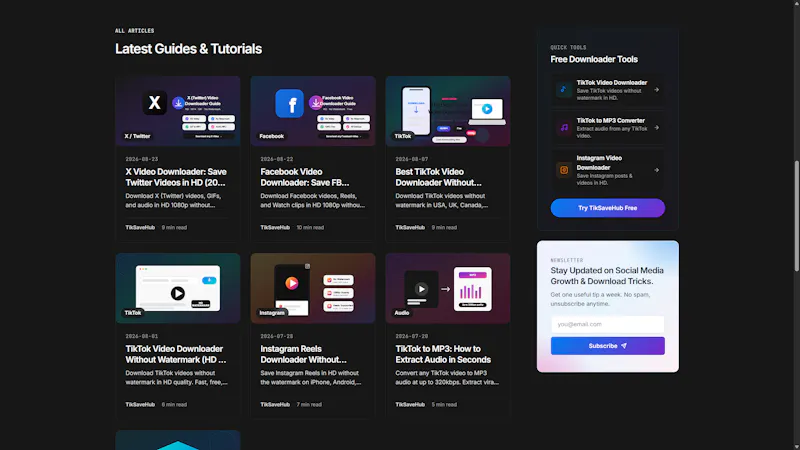 TikSaveHub.com screenshot 2