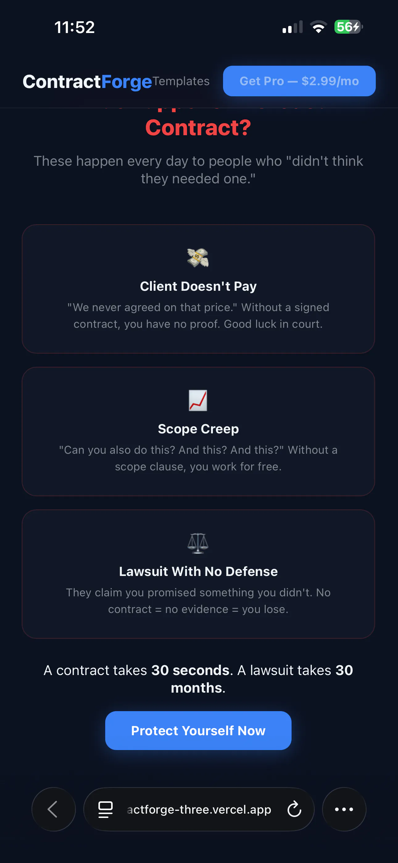 Banner del producto ContractForge — Professional Contracts
