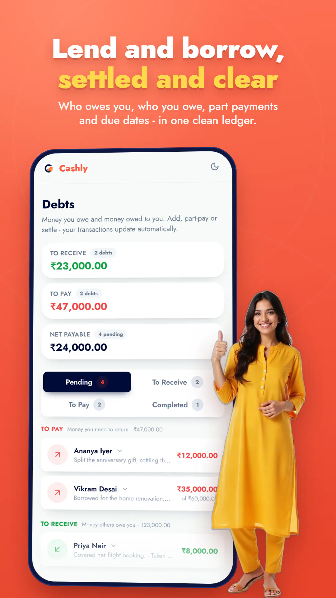 Cashly: Expense, EMI & Debt gallery image