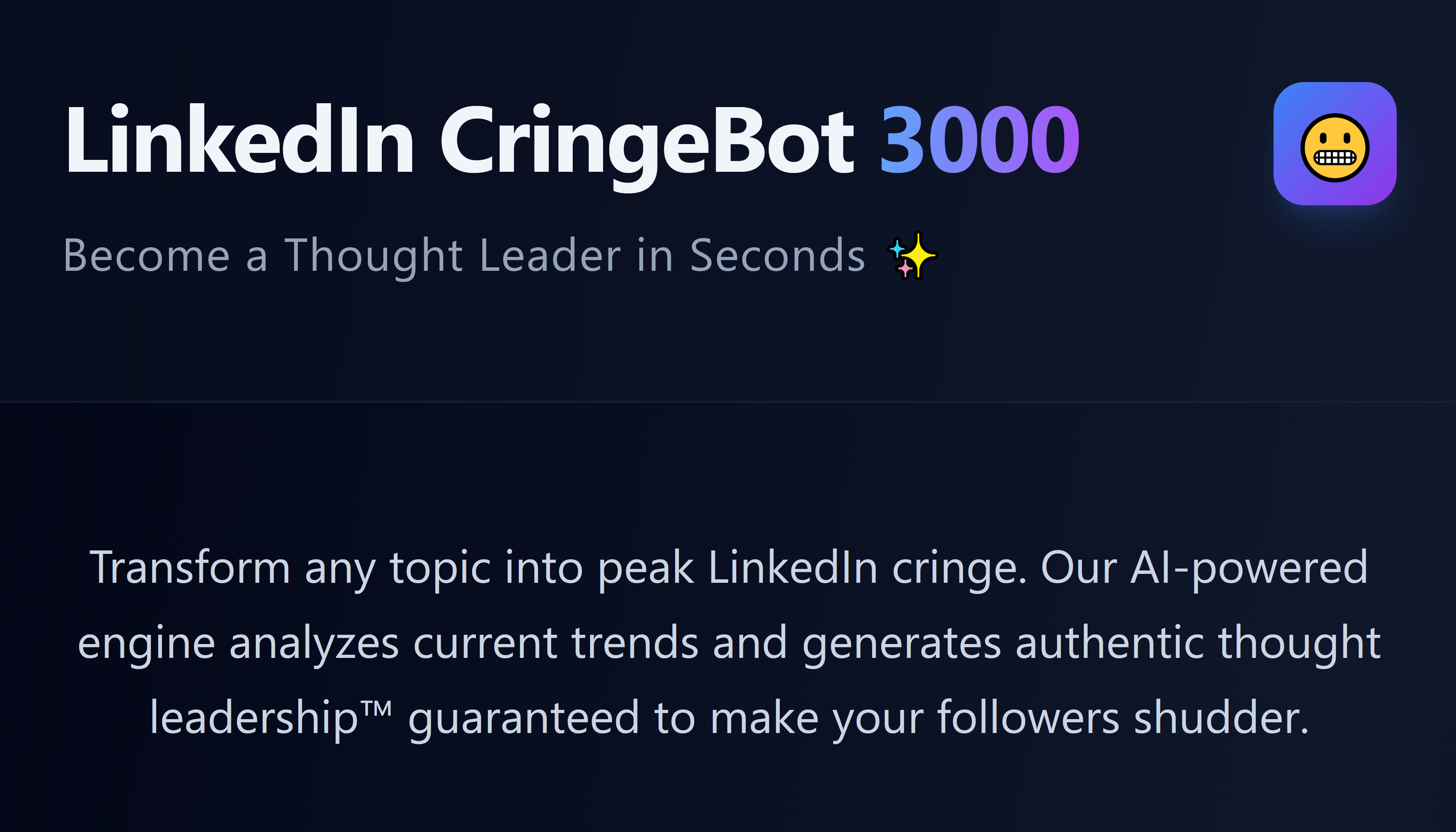 LinkedIn CringeBot 3000 gallery image