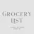 Grocery List