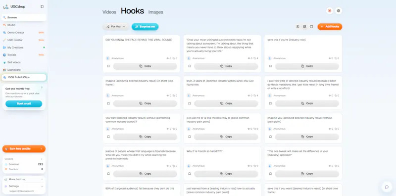 UGCdrop - Text Hook Library screenshot 2