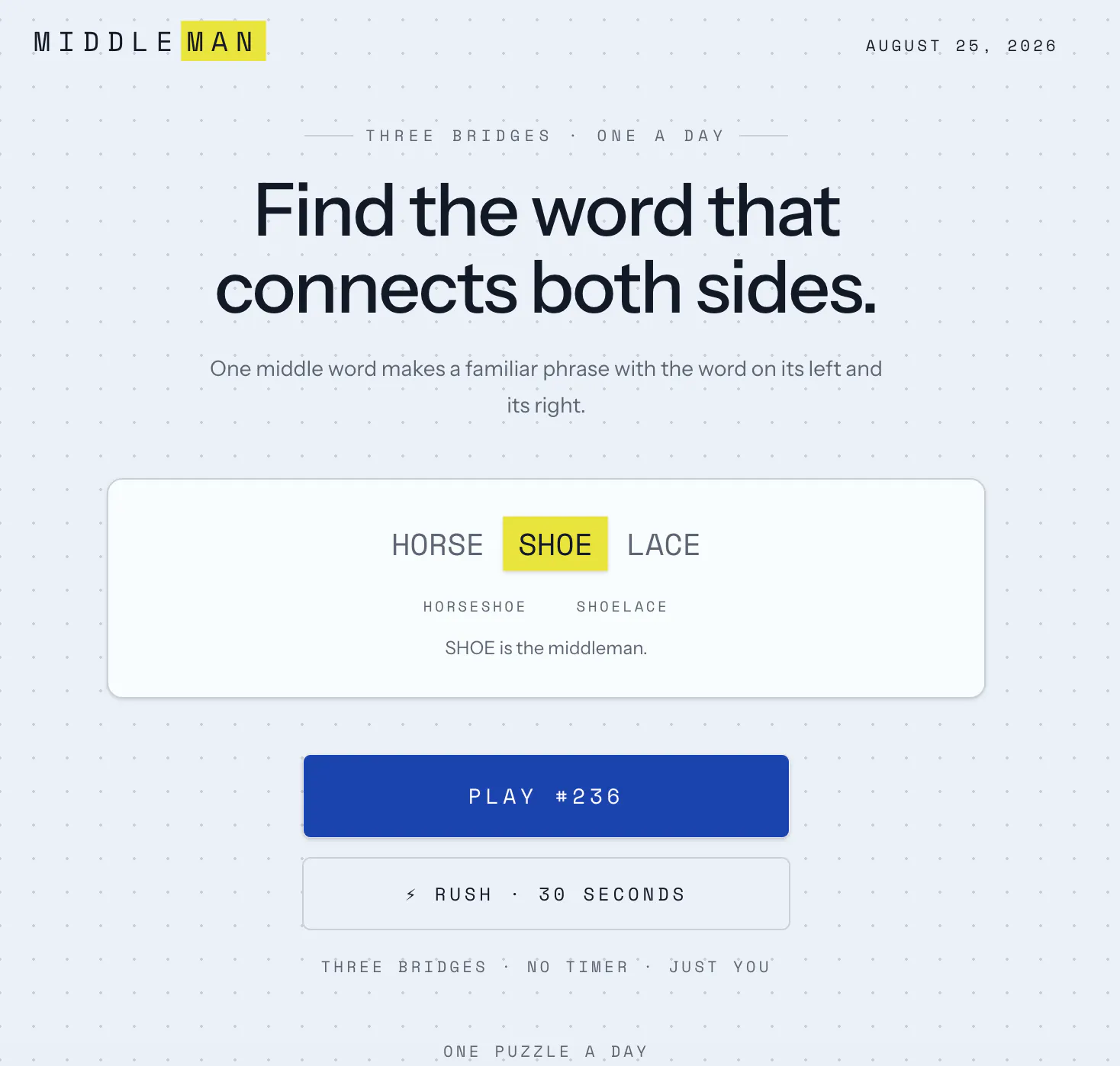 Middleman — a daily word bridge