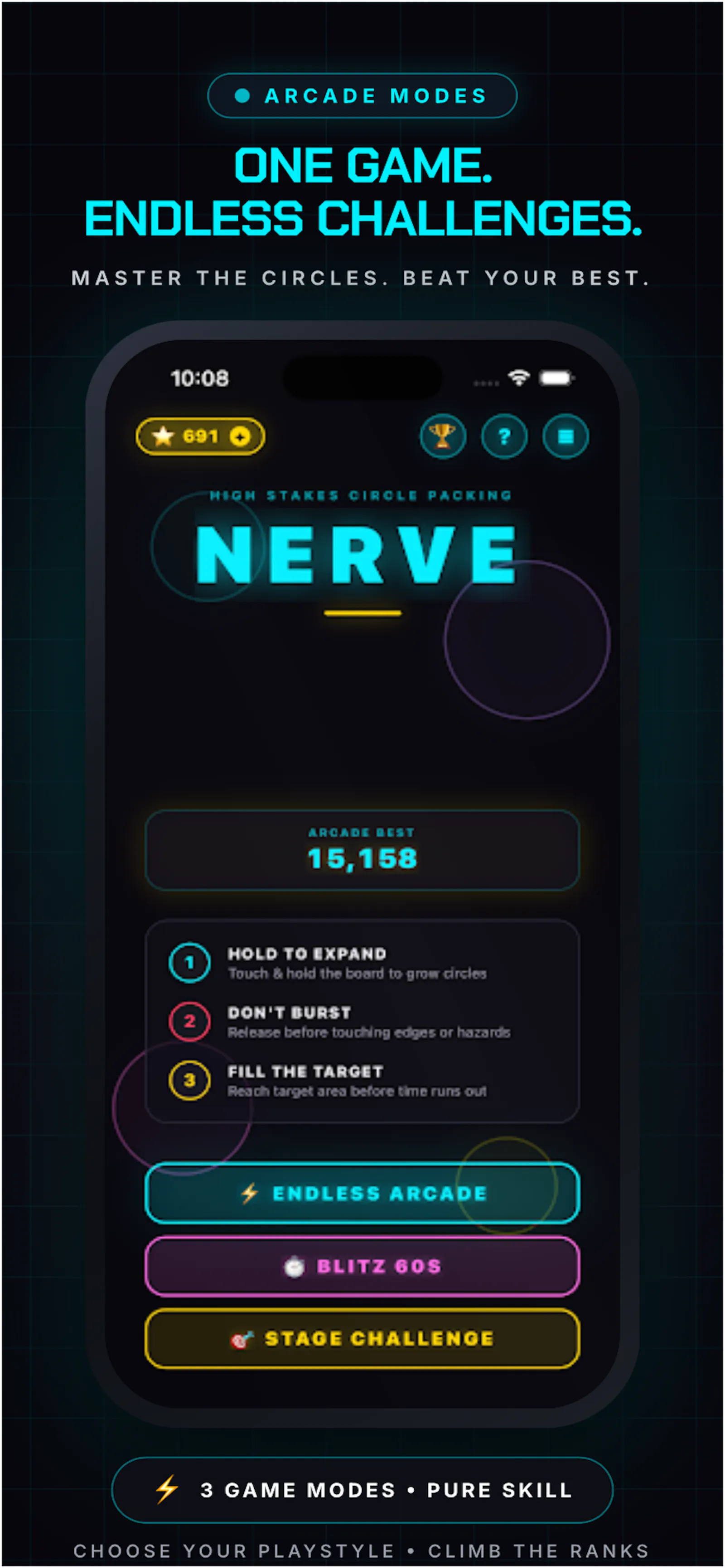 NERVE - Circle Puzzle Arcade screenshot 1