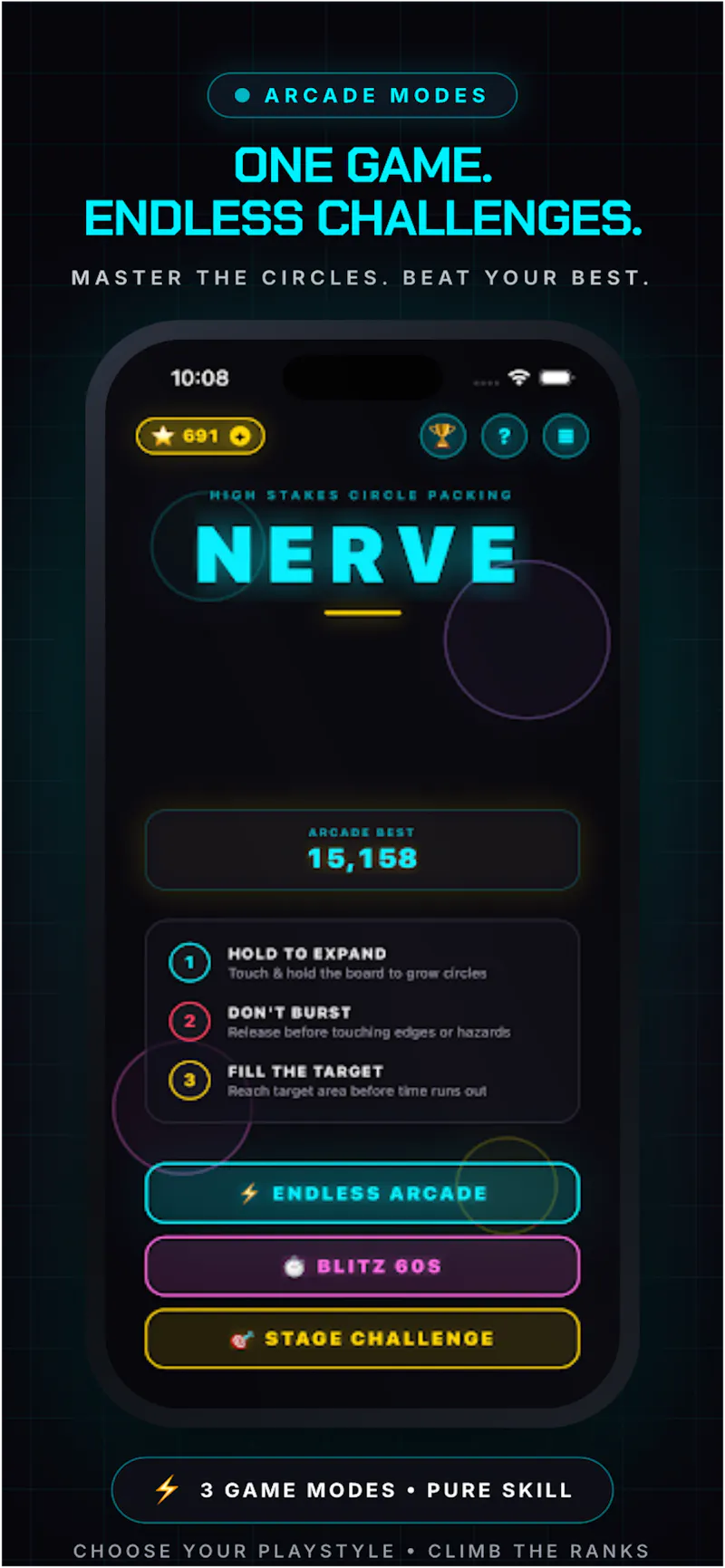 NERVE - Circle Puzzle Arcade screenshot 1