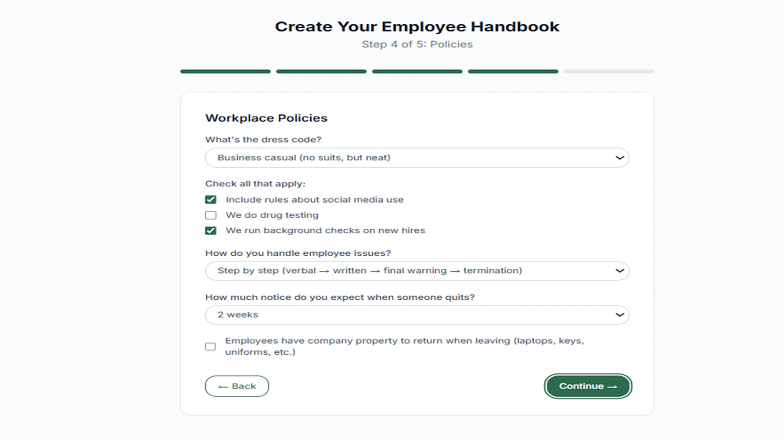 Employee Handbook Generator screenshot 5