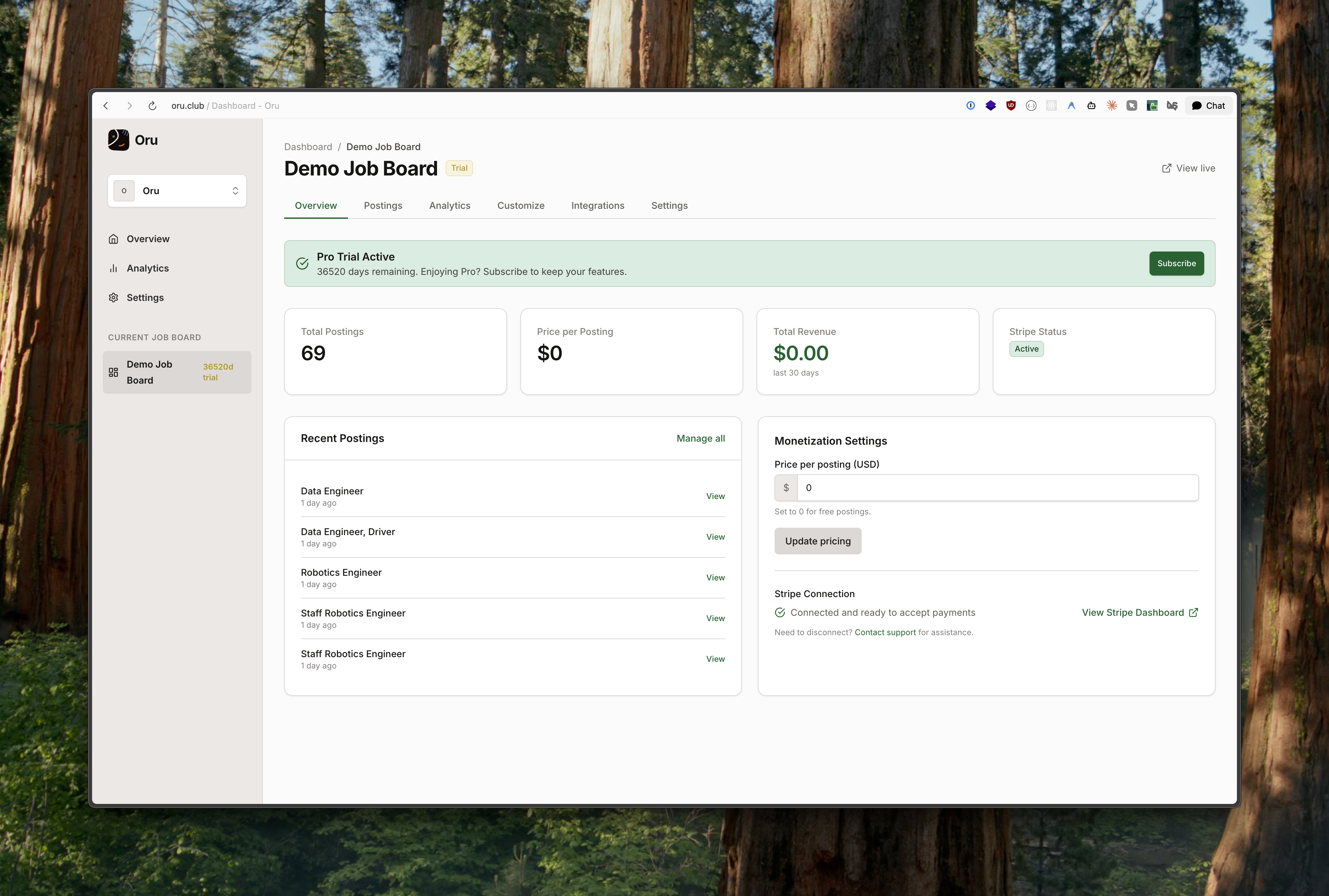 Oru - Main product screenshot demonstrating key features and user interface
