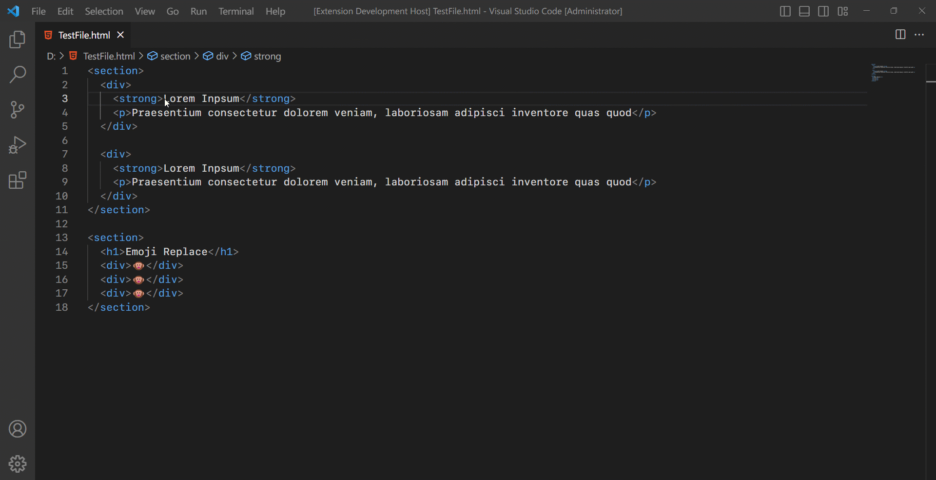Sostituisci Plus (VS Code Extension) - Sostituisci lo stesso tipo di testo con altre serie di testo. media 1