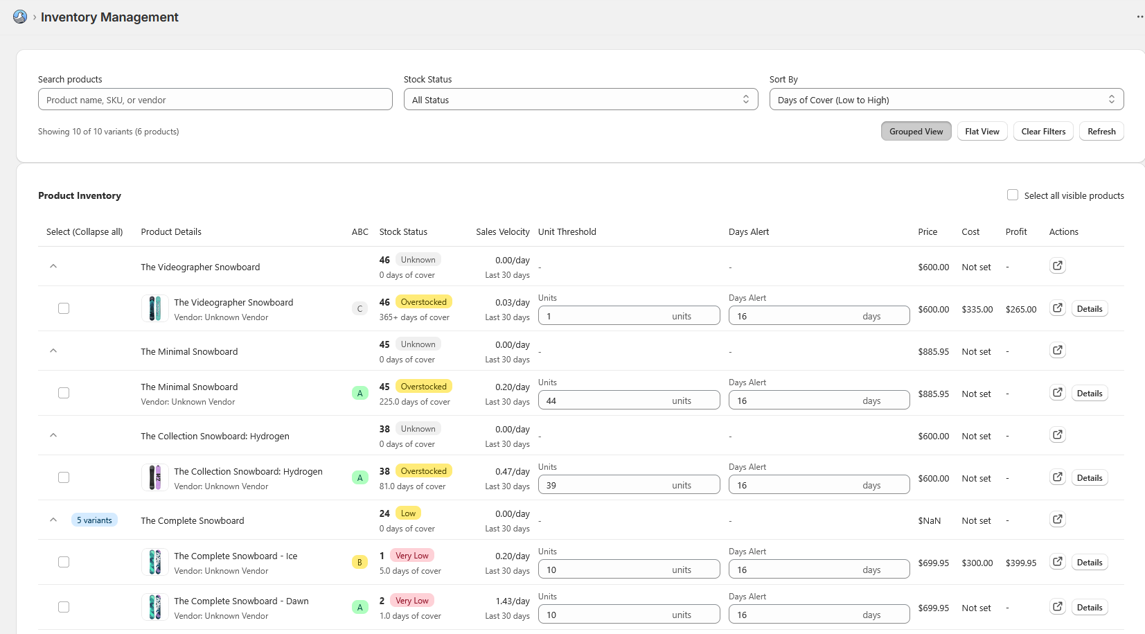 재고 비둘기 Shopify Inventory Analytics 미디어 2