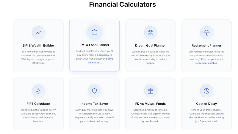 Wealthory calculator screenshot 2