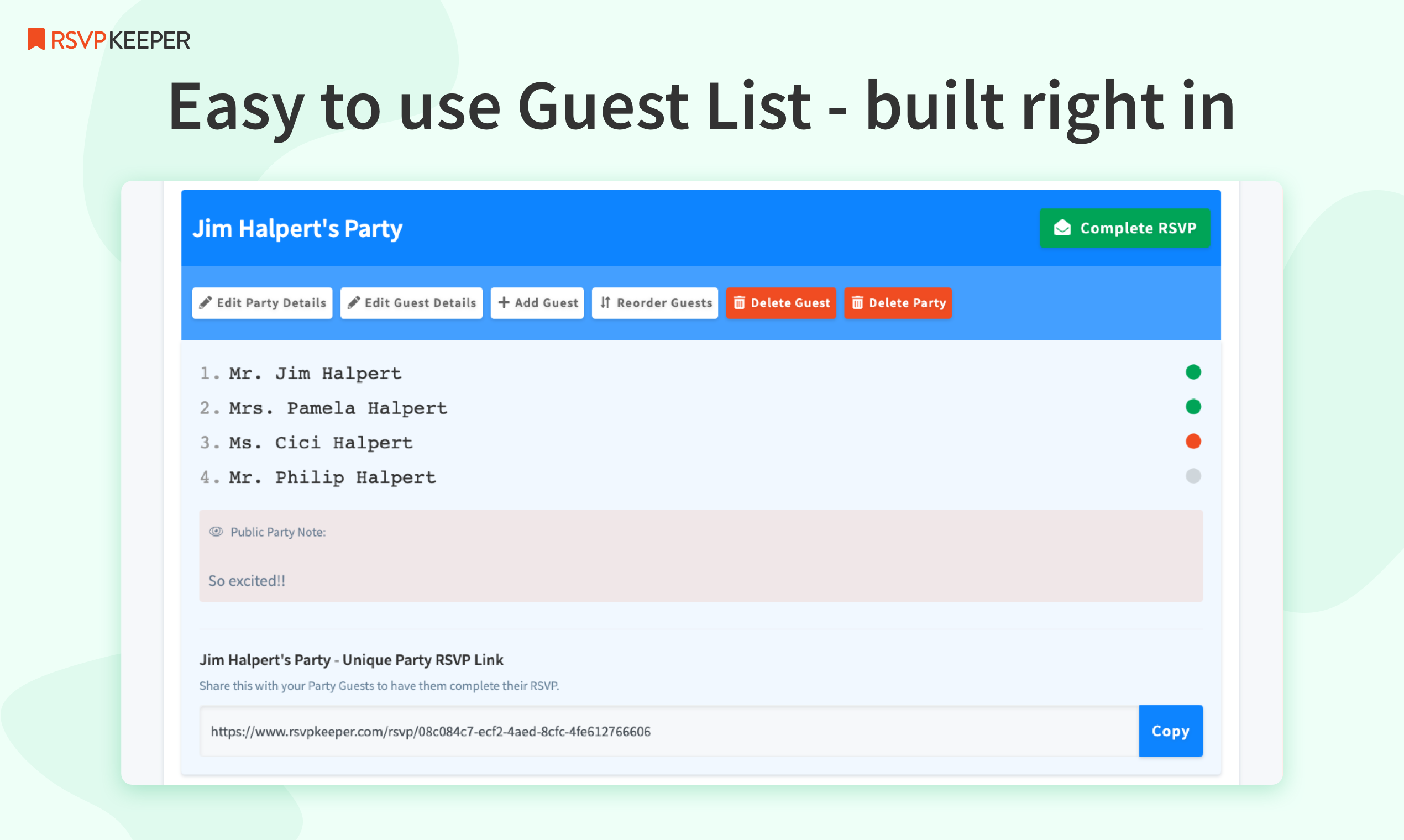 RSVP Keeper gallery image