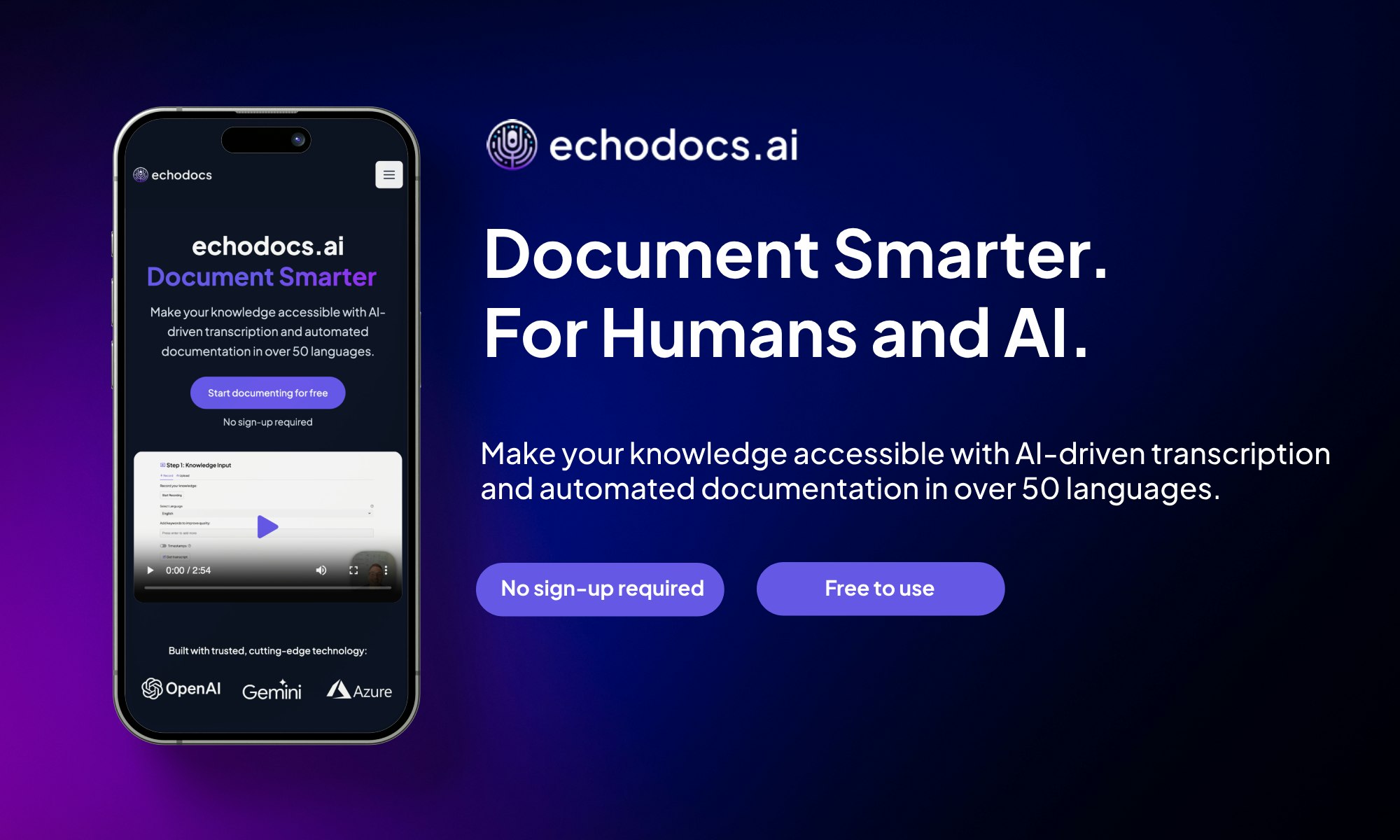 startuptile echodocs.ai-Document smarter. For humans and AI.