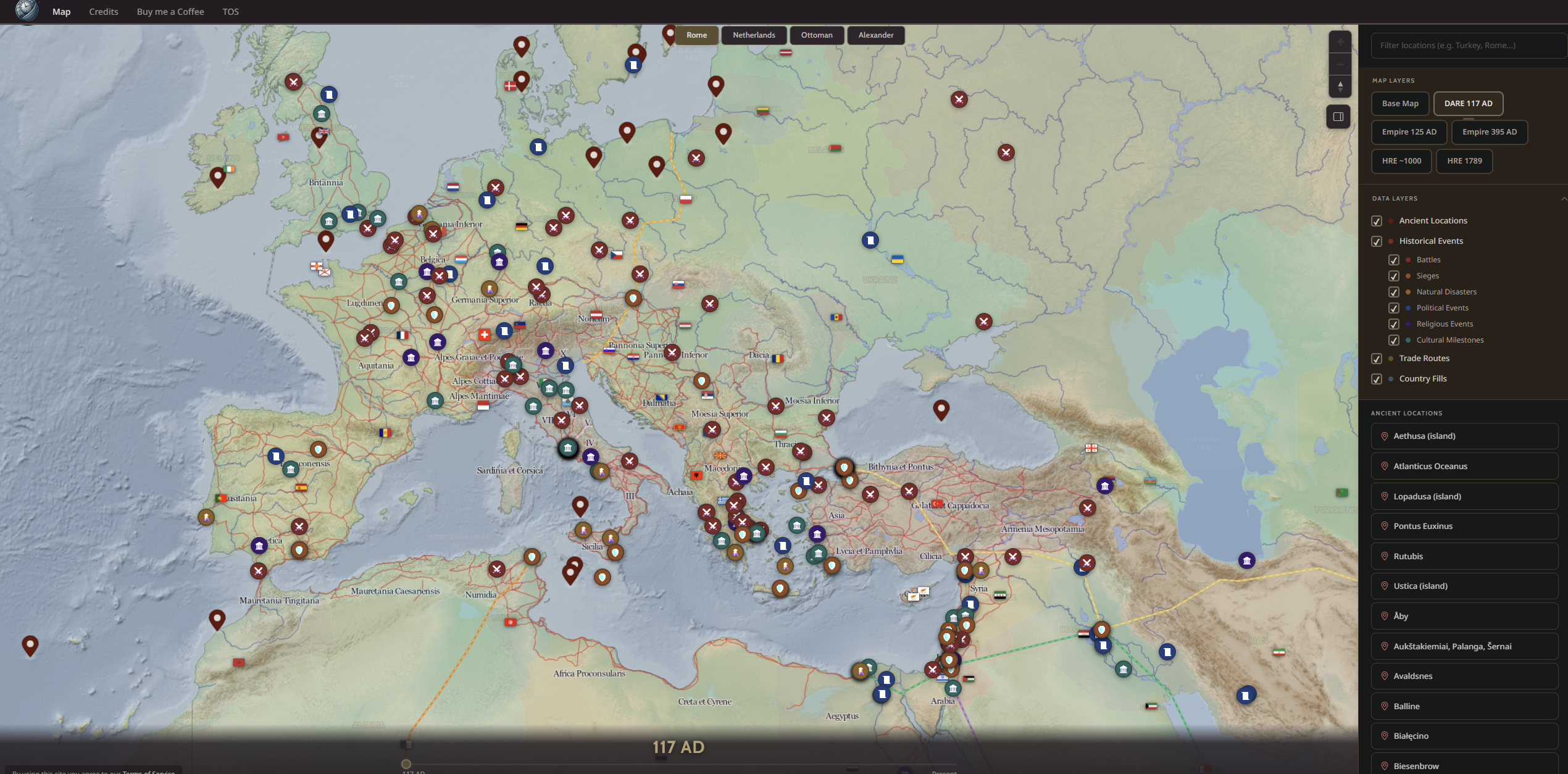 Rome Ancient Map Explorer - Screenshot 2 showing product features and functionality