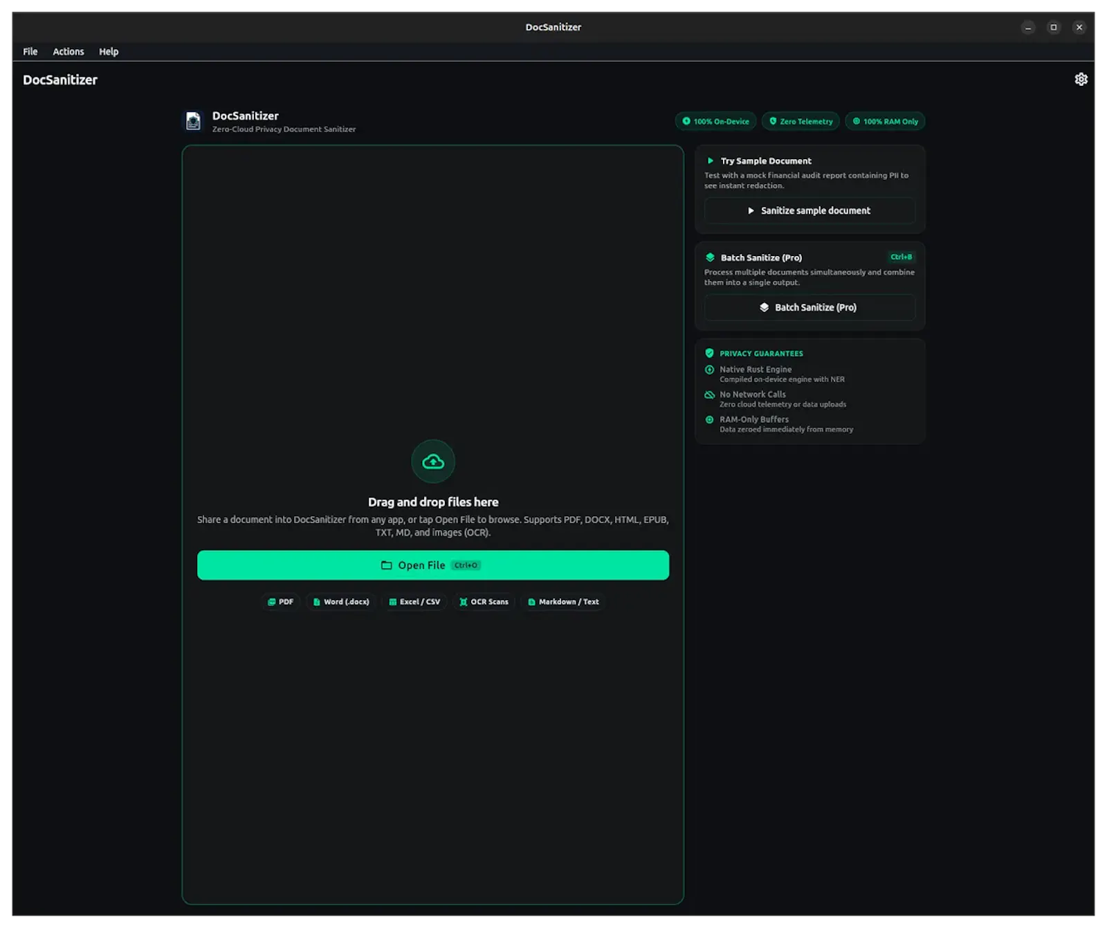 DocSanitizer screenshot 1