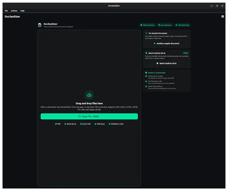 DocSanitizer screenshot 1