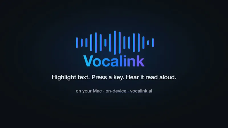 Vocalink — your Mac, reading to you screenshot 1 (video preview)