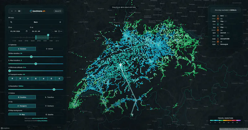 Isochrone.ch screenshot 2