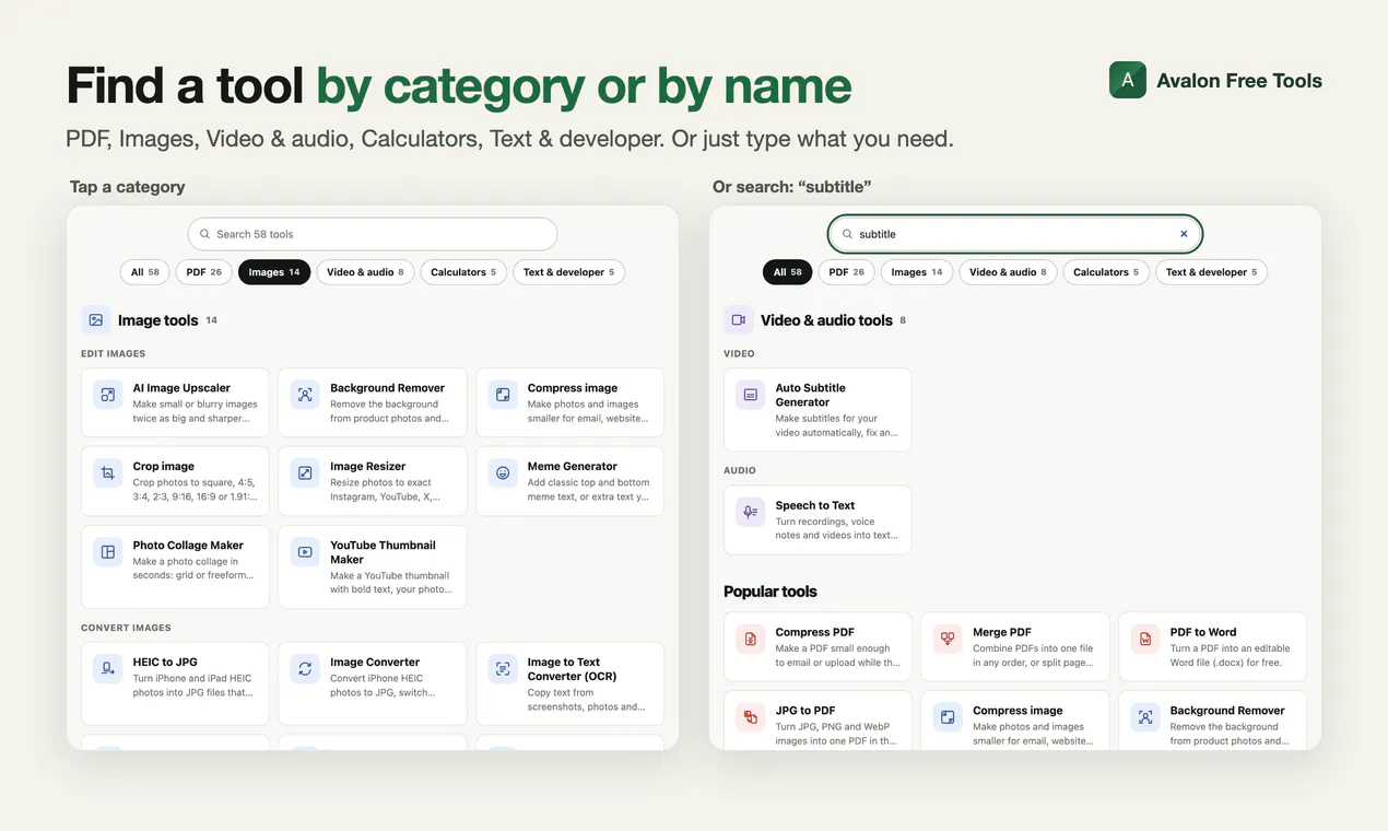 Avalon Free Tools gallery image