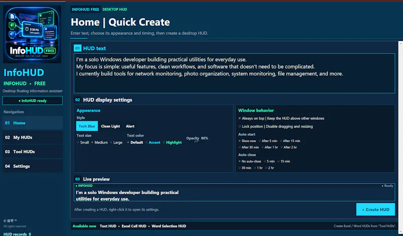 InfoHUD_Free screenshot 1