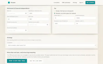 Krosos FIRE Calculator gallery image