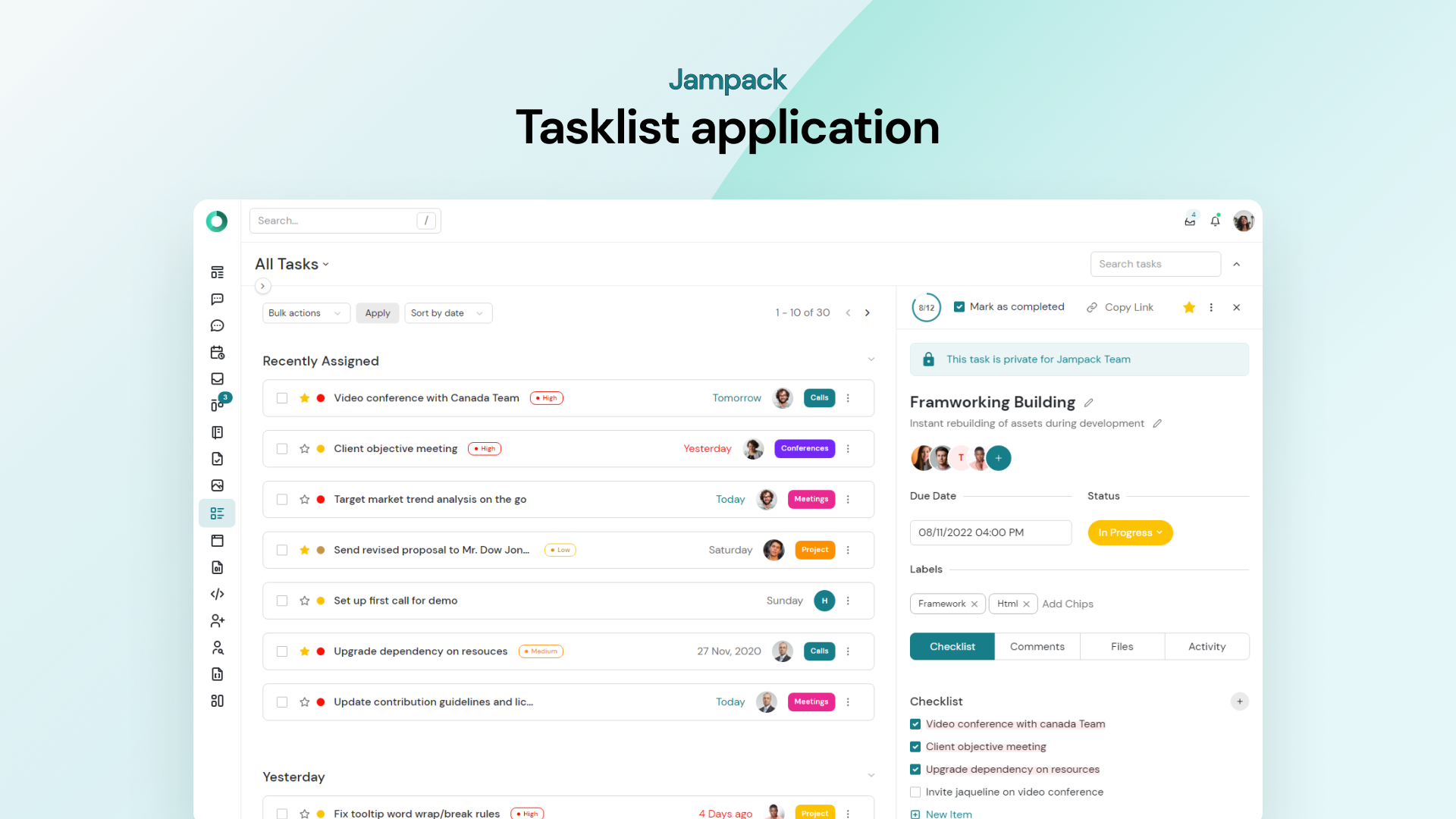 Jampack - 관리자 CRM 응용 프로그램 템플릿 미디어 4