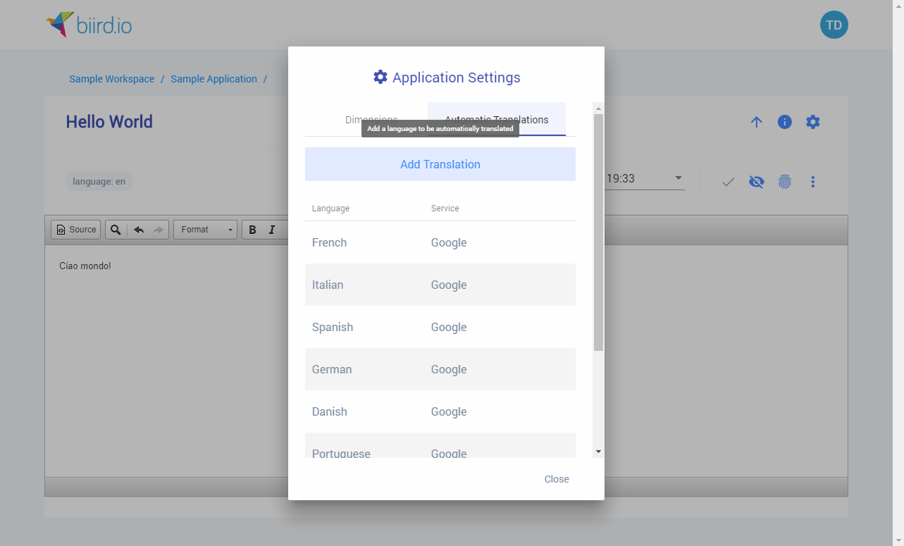 biird.io gallery image