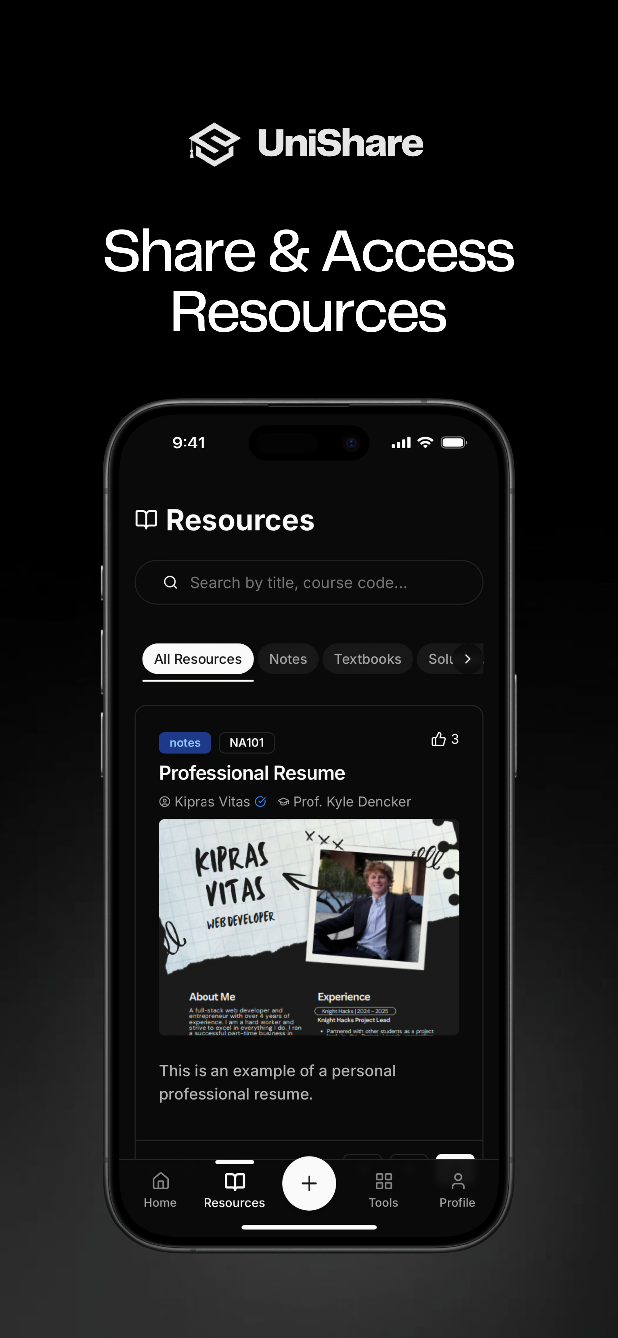 Nunsare - Academic Resource Sharing Platform Medien 3