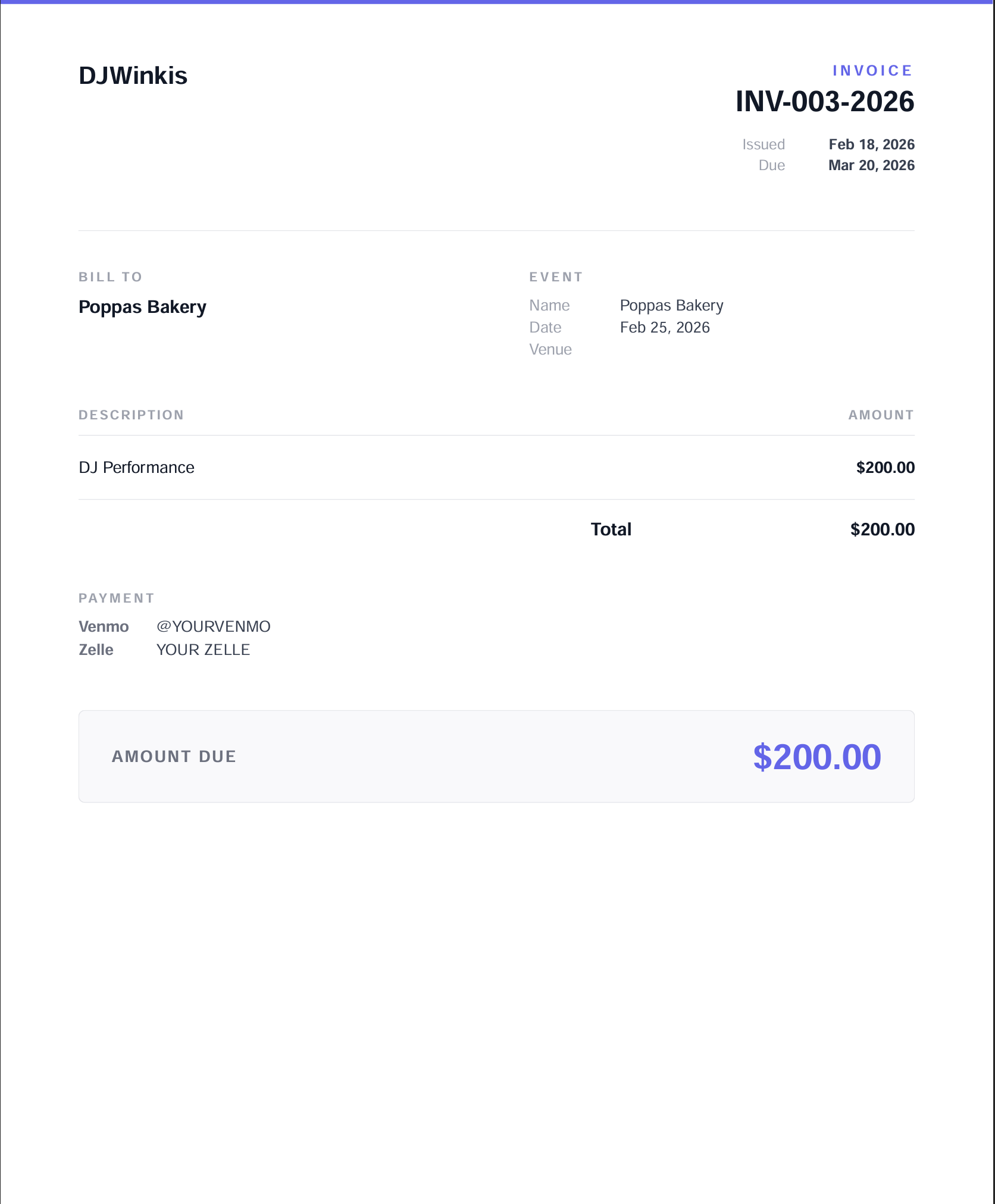 CueProApp - Contracts and Invoices. - Screenshot 4 showing product features and functionality