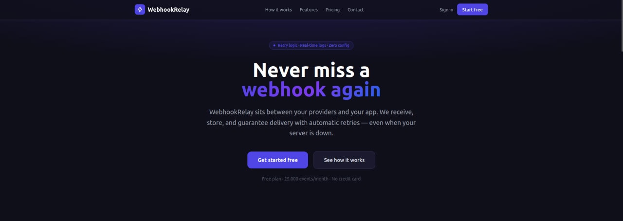 WebhookRelay — Reliable Webhook Delivery gallery image