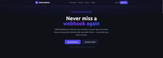 WebhookRelay — Reliable Webhook Delivery gallery image