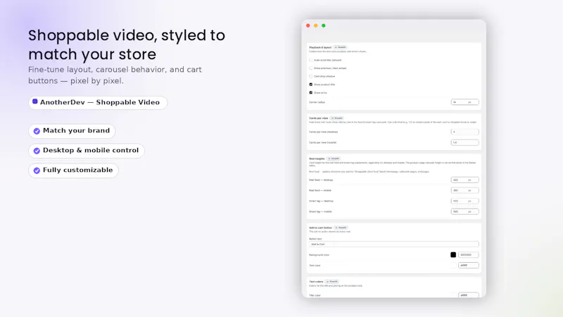 AnotherDev Shoppable Video screenshot 3