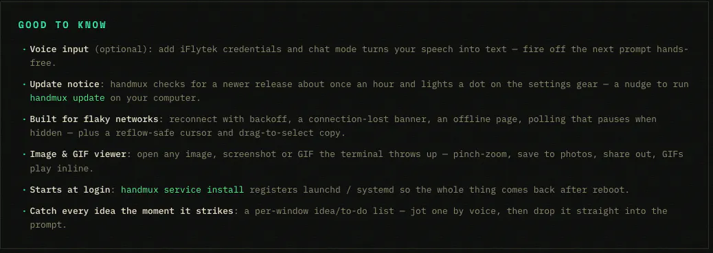 handmux—Your coding agent, on your phone gallery image