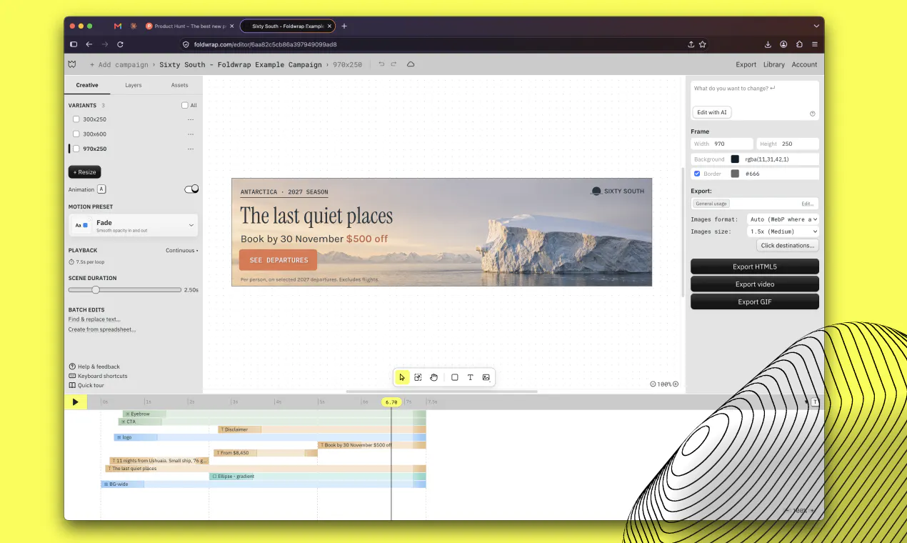 Foldwrap: Banner ads from a Figma design gallery image