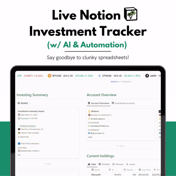 Live Notion Investment Hub (w/ AI)