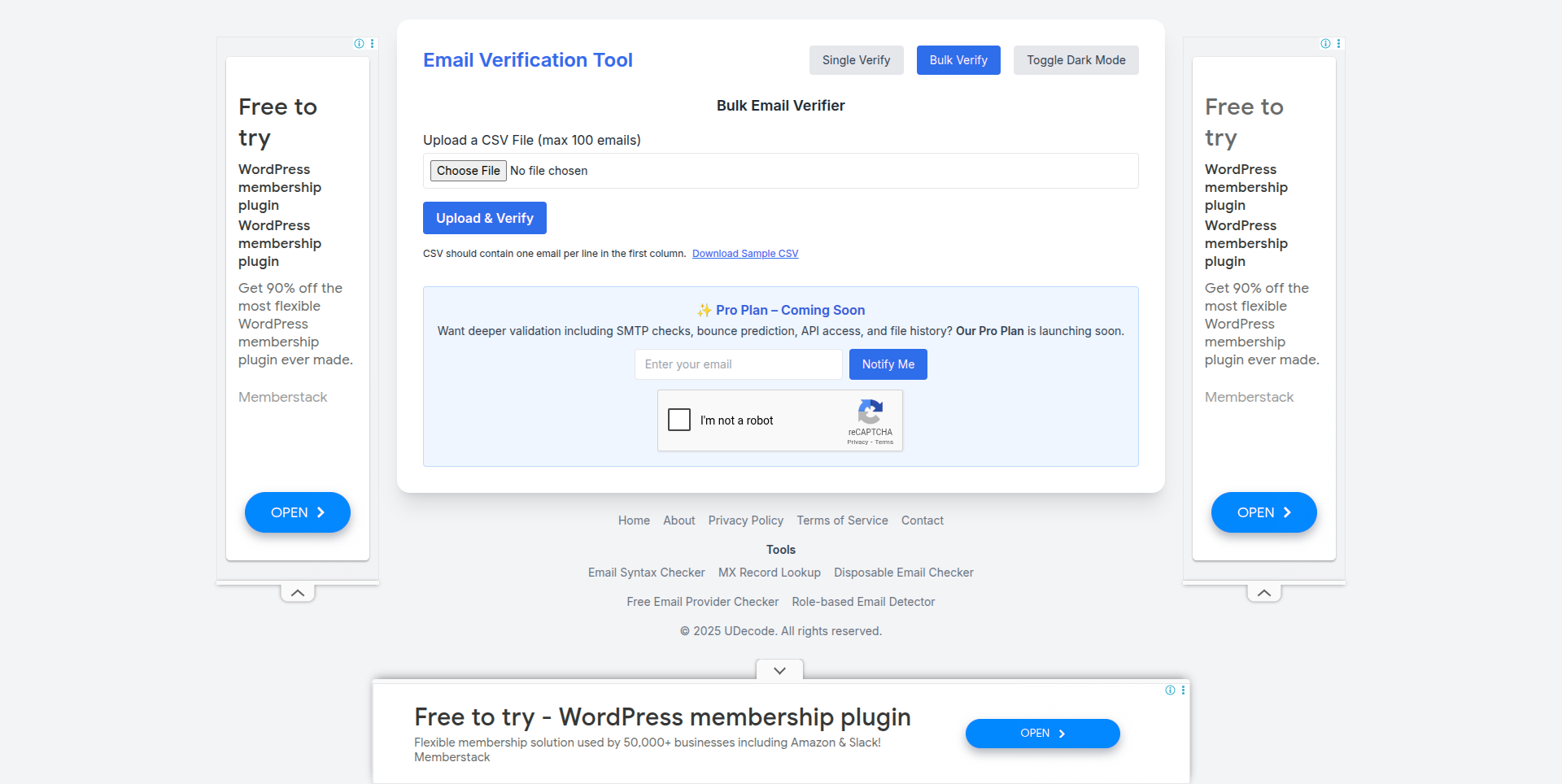 Media UDecode Verifier E -mel - Sahkan e -mel dengan serta -merta dalam sintaks pukal, mx, boleh guna lebih banyak 2