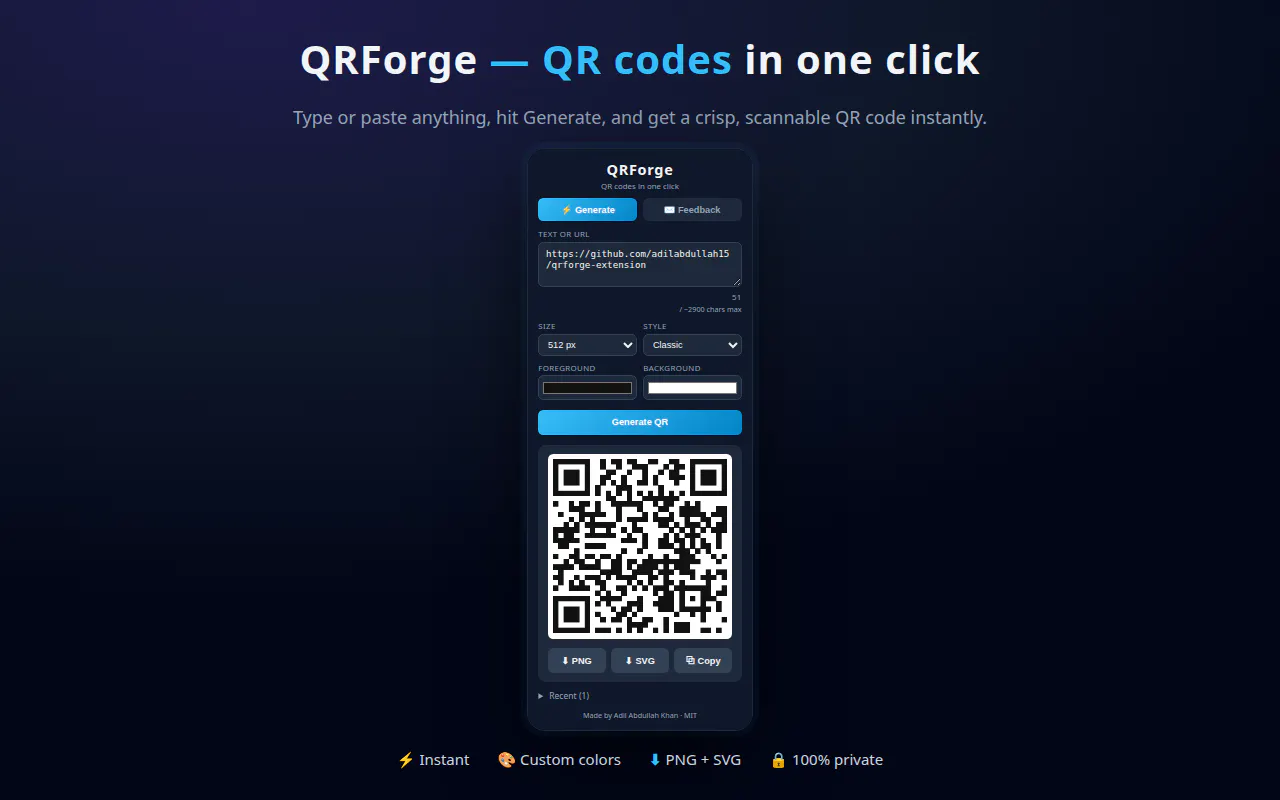 QRForge — QR Code Generator gallery image