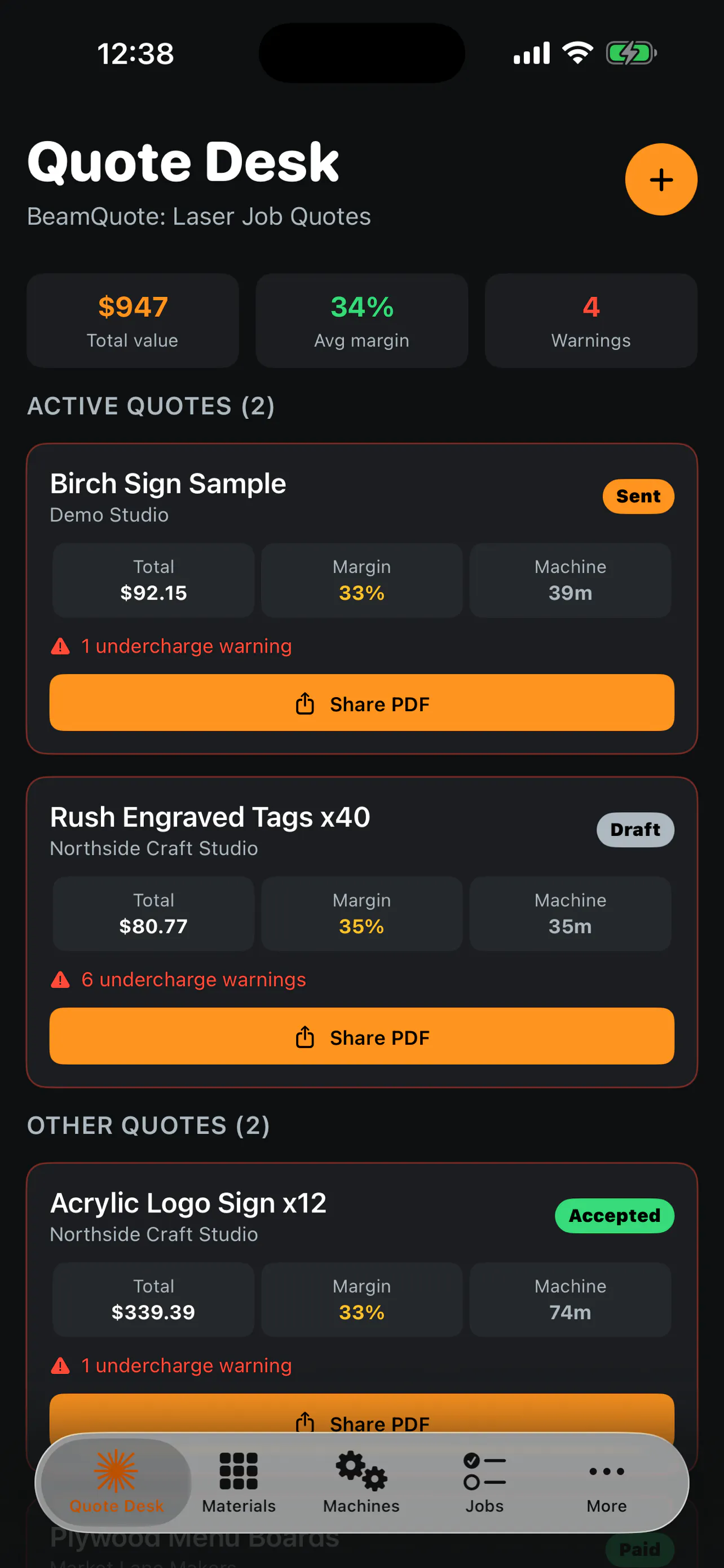 BeamQuote: Laser Job Quotes gallery image
