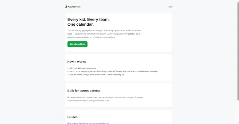 GamePlan screenshot 1