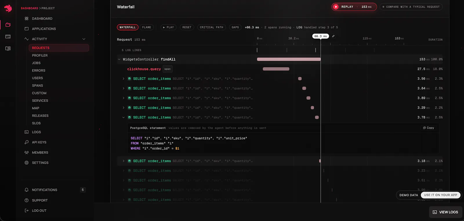 NestJS Observe screenshot 5