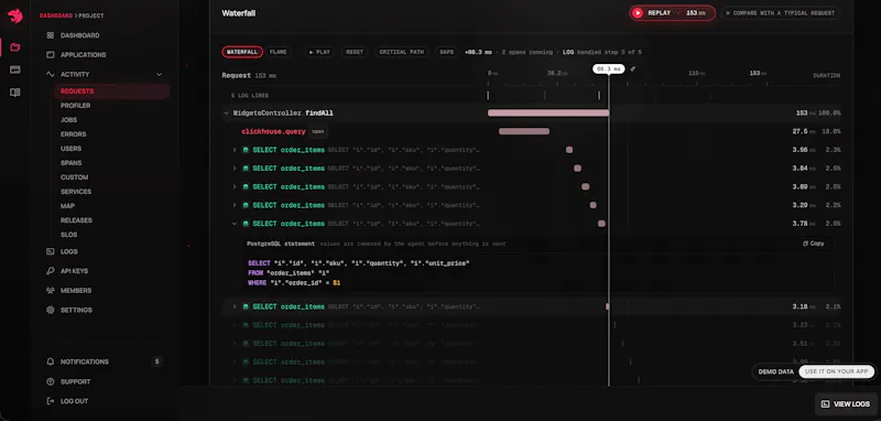NestJS Observe screenshot 5