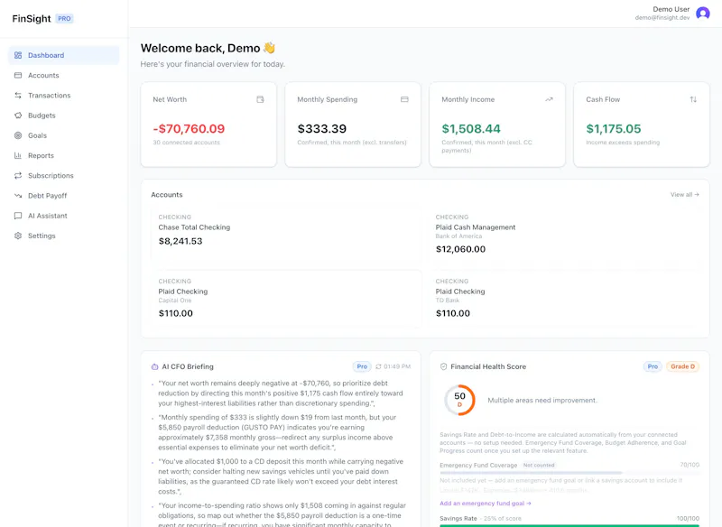 FinSight screenshot 2