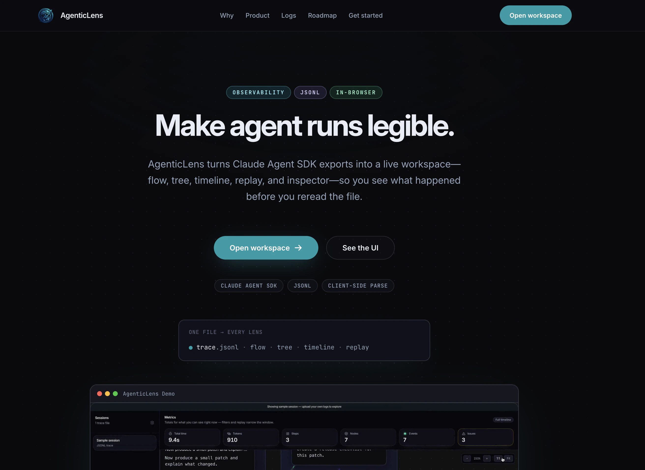 AgenticLens screenshot 1