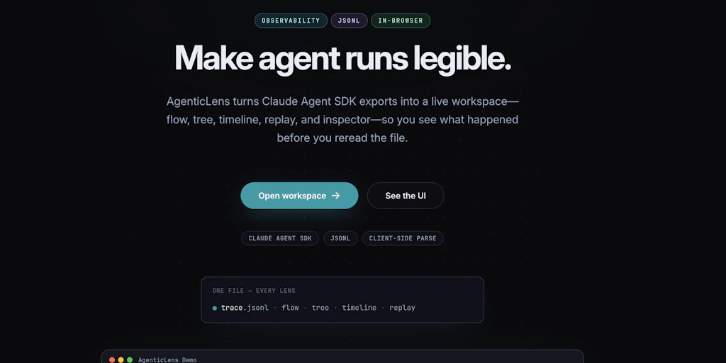 AgenticLens:針對 AI 代理工作流的可視化調試、追蹤與回放工具